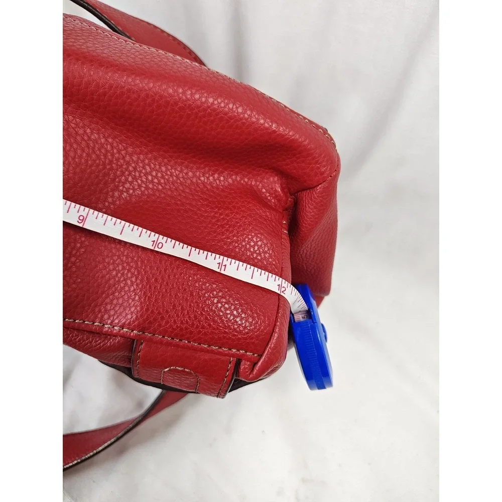 Tignanello Red Leather Perfect 10 Studded Shopper Tote Shoulder Bag NWT T98530
